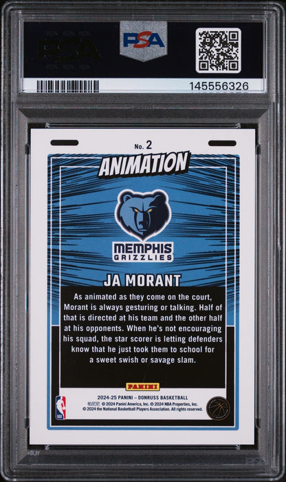 2024 Panini Donruss Animation Ja Morant #2 PSA 10