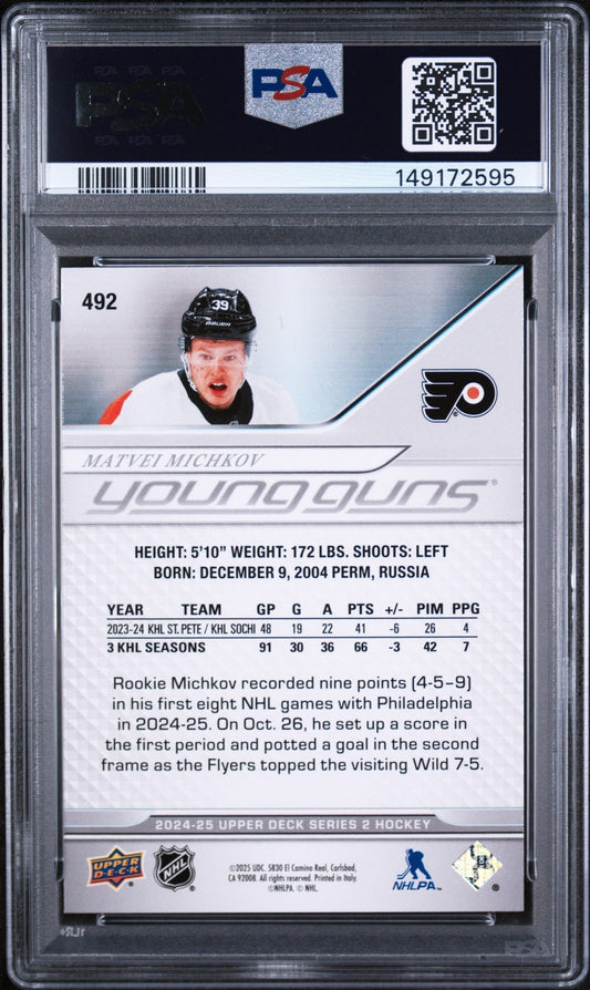 2024 Upper Deck Matvei Michkov #492 PSA 10