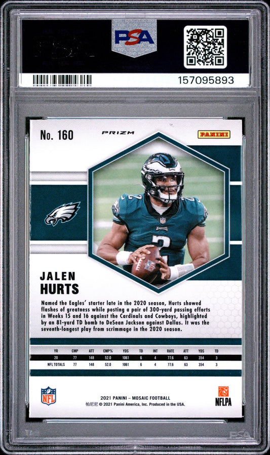 2021 Panini Mosaic Genesis Mosaic Jalen Hurts #160 PSA 10