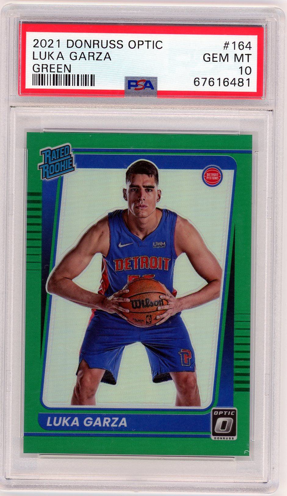 2021 Panini Donruss Optic Green Luka Garza #164 RC /5 PSA 10