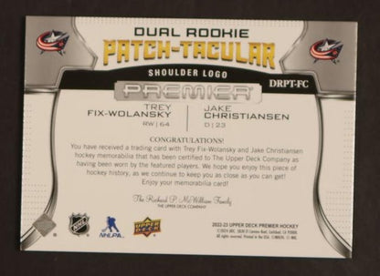 2020 Upper Deck Wolansky Jake Christiansen Dual RC Tacular /5 patch