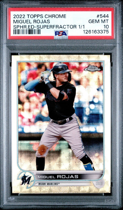 2022 Topps Chrome Sapphire Miguel Rojas #544 SuperFractor 1/1 PSA 10 Topps