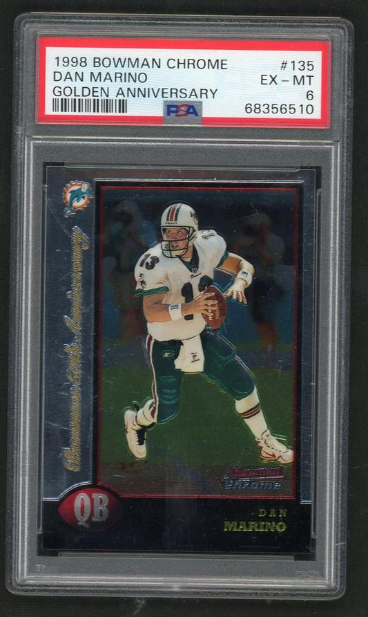 1998 Bowman Chrome Gold Refractor Dan Marino #135 /50 PSA 6