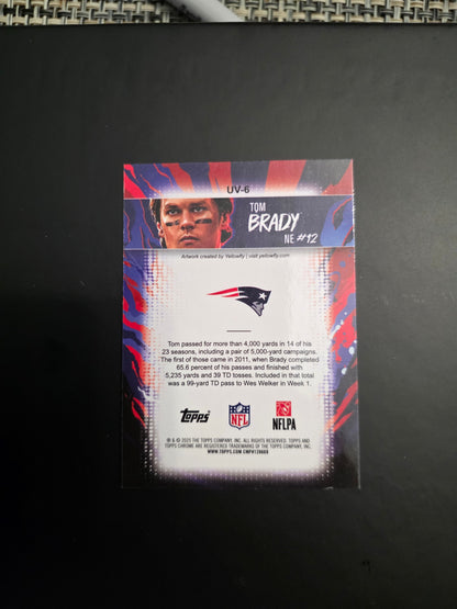 2025 Topps Chrome Football Tom Brady UV-6 Ultra Violet SSP CASE HIT 🔥 RARE