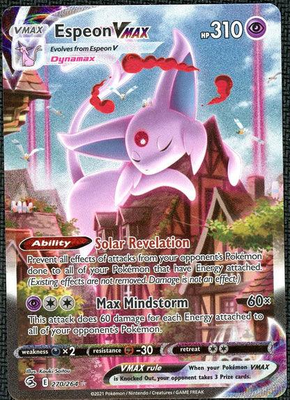 2021 Pokemon Sword & Shield Fusion Strike SEC Espeon VMAX #270