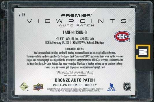 2024 Premier V-LH Lane Hutson Viewpoints Bronze Patch Auto 09/99