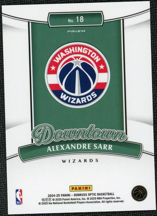 2024-25 Donruss Optic 18 Alexandre Sarr Downtown