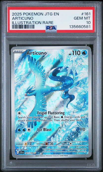 2025 Pokemon Scarlet and Violet Journey Together Illustration Rare Articuno #161 PSA 10