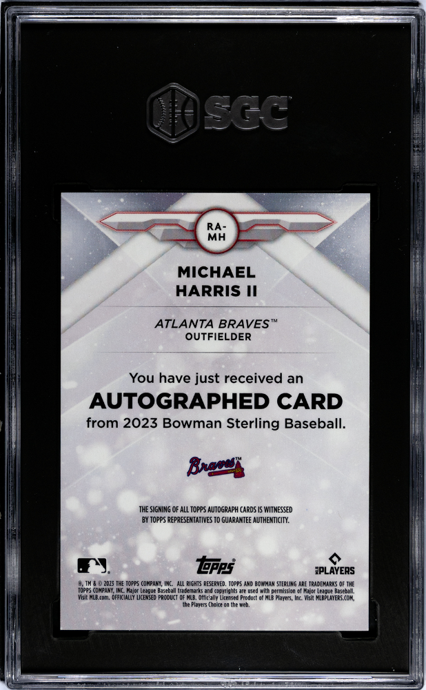 2023 Bowman  Michael Harris II #RA-MH RK. Auto Silver Refractor SGC 9.5 Auto 10