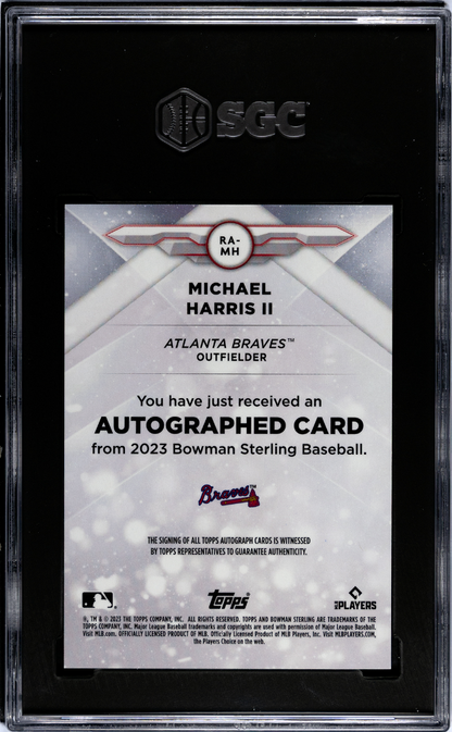 2023 Bowman  Michael Harris II #RA-MH RK. Auto Silver Refractor SGC 9.5 Auto 10