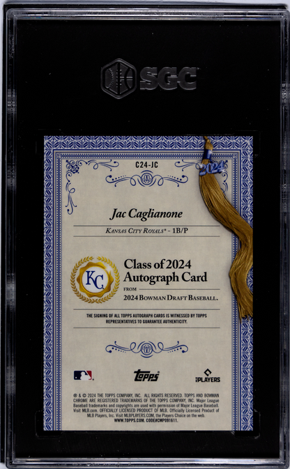 2024 Bowman Draft Jac Caglianone #C24-JC Class Of Autograph SGC 8 Auto 10