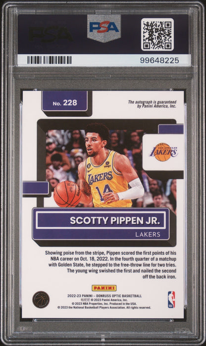 2022 Panini Donruss Optic Scotty Pippen JR. #228 Signature PSA 10