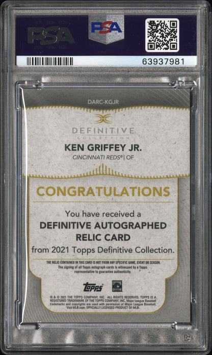 2021 Topps Definitive Auto Ken Griffey JR. #KGJR Auto  Purple 5/5 PSA 10