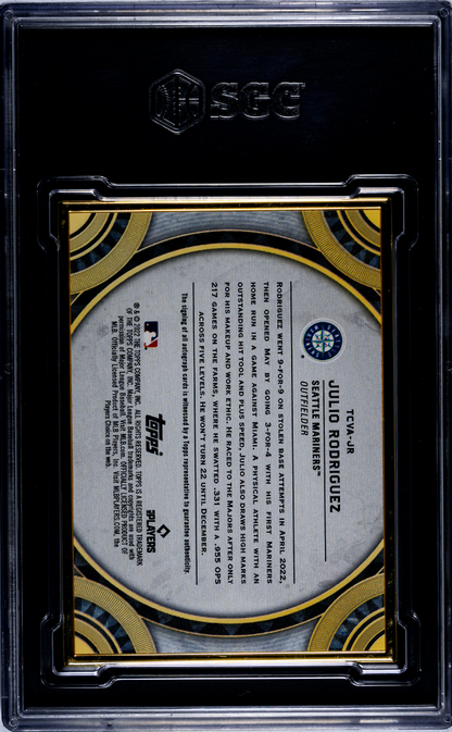2022 Topps Transcendent Julio Rodriguez #TCVA-JR Autograph Var. Purple SGC 9.5