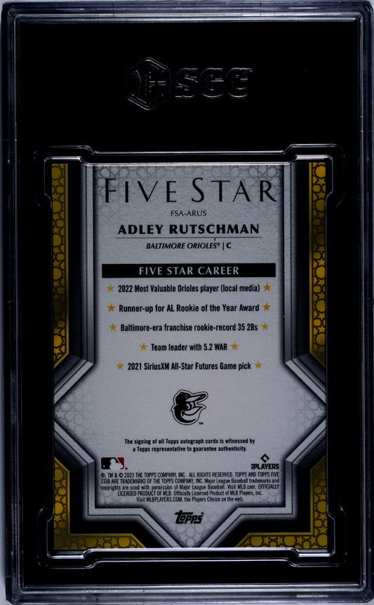 2023 Topps Five Star Adley Rutschman #FSA-ARUS Autograph Gold SGC 9