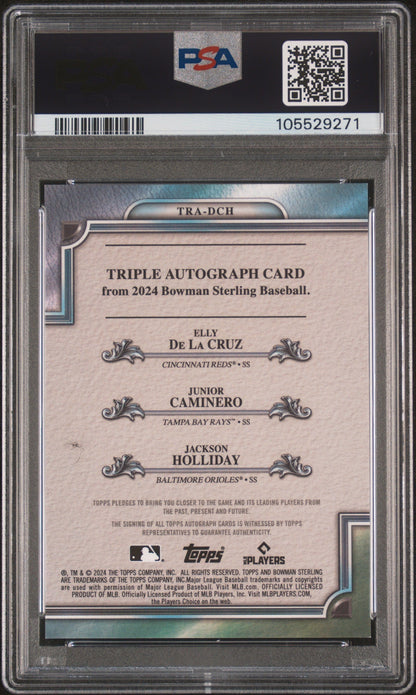 2024 Sterling Triple Auto Jackson Holliday Junior Caminero Elly De La Cruz /15