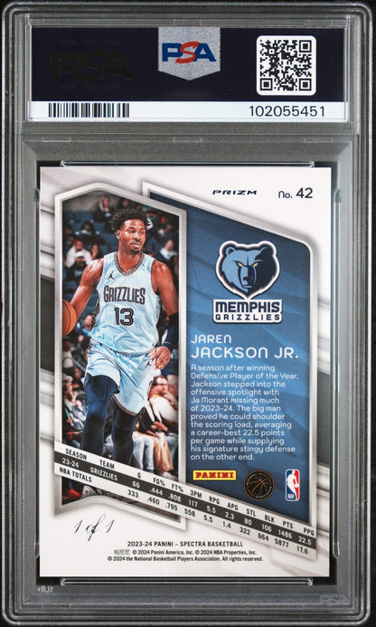 2023 Panini Spectra Jaren Jackson JR. #42 Nebula 1/1 PSA 8