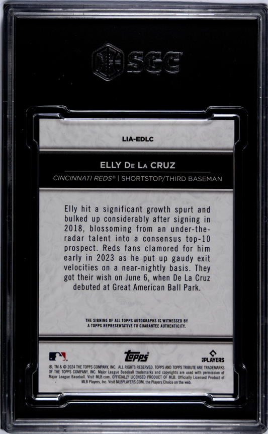 2024 Topps Tribute Elly De La Cruz #LIA-EDLC League Inauguration Orange SGC 9