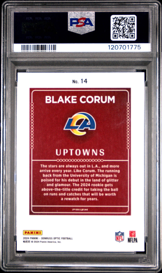 2024 Panini Donruss Optic Uptowns Blake Corum #14 PSA 9