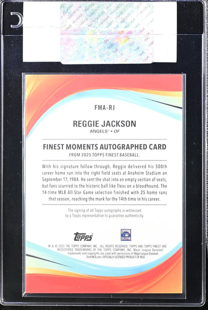 2025 Topps Reggie Jackson #FMA-RJ Green Refractor Finest Auto CGC Authentic