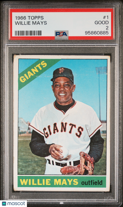 1966 Topps Willie Mays #1 PSA 2