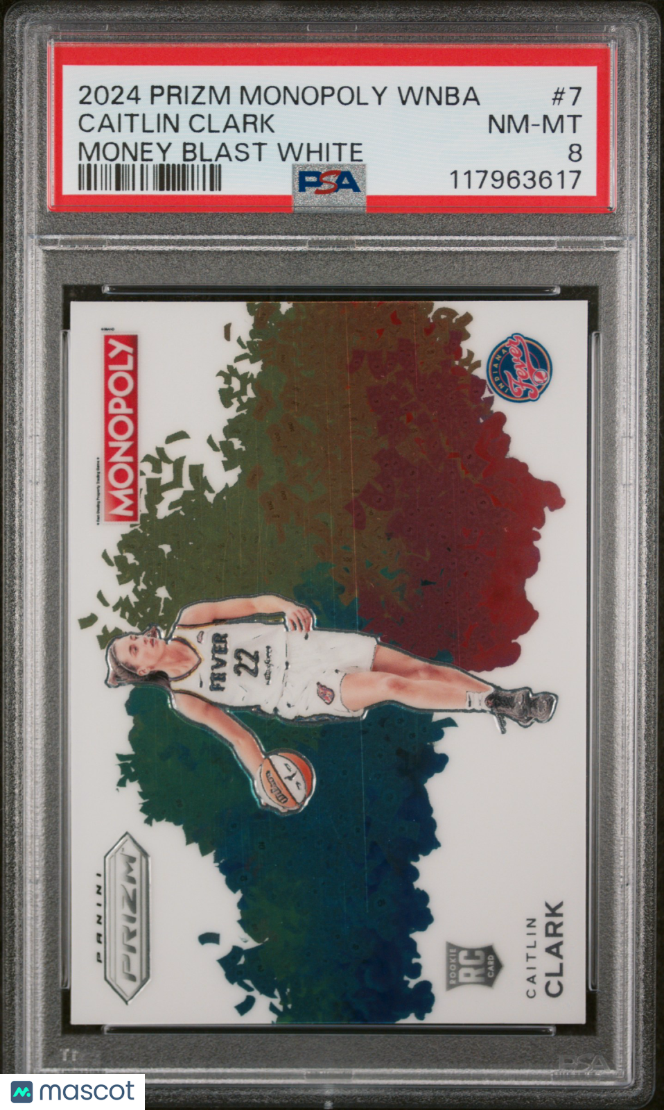 2024 Panini Prizm Monopoly WNBA Money Blast White Caitlin Clark #7 PSA 8