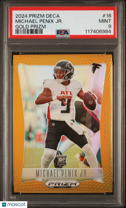 2024 Panini Prizm Deca Michael Penix JR. #16 Gold PSA 9