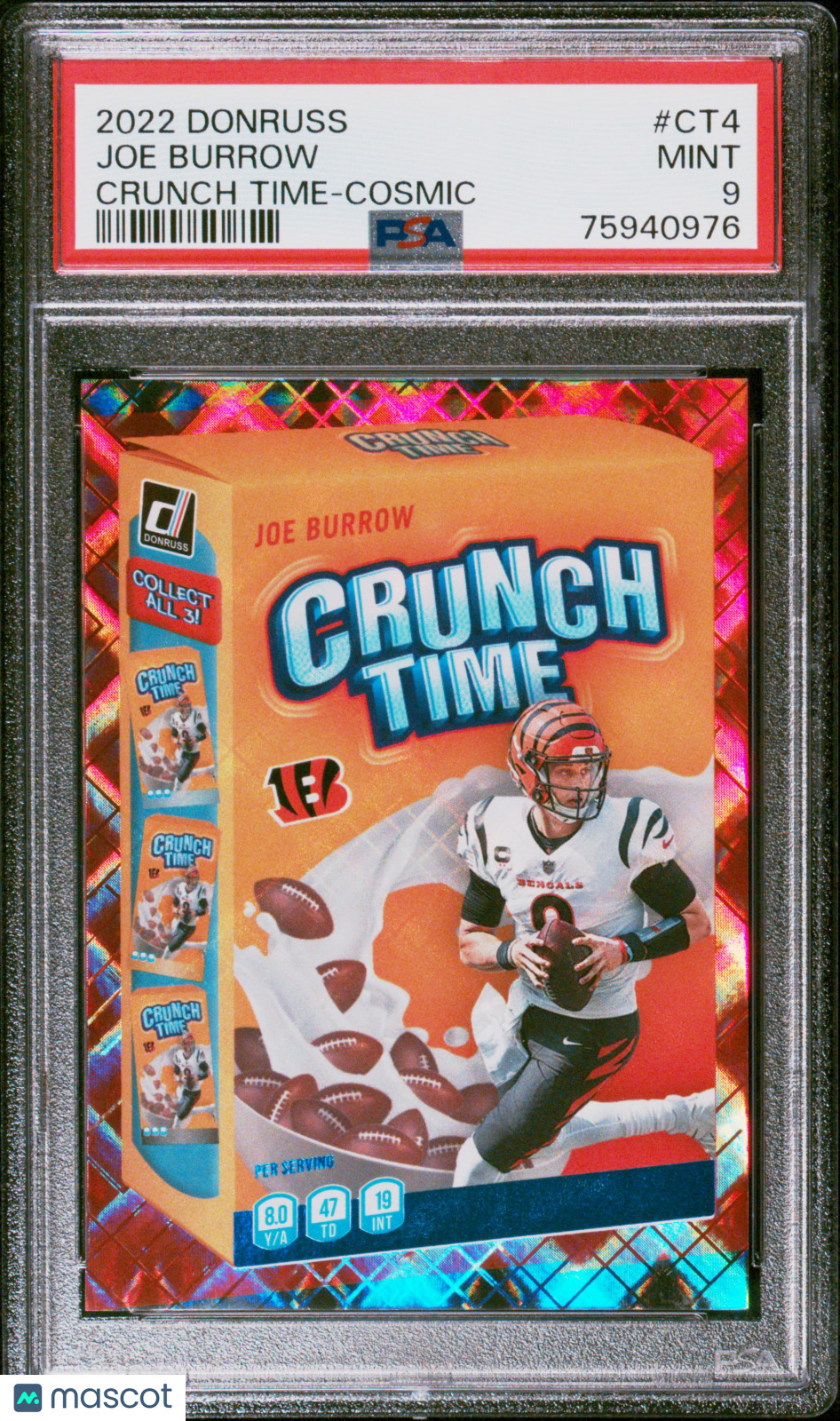 2022 Panini Donruss Crunch Time Joe Burrow #CT4 Cosmic PSA 9