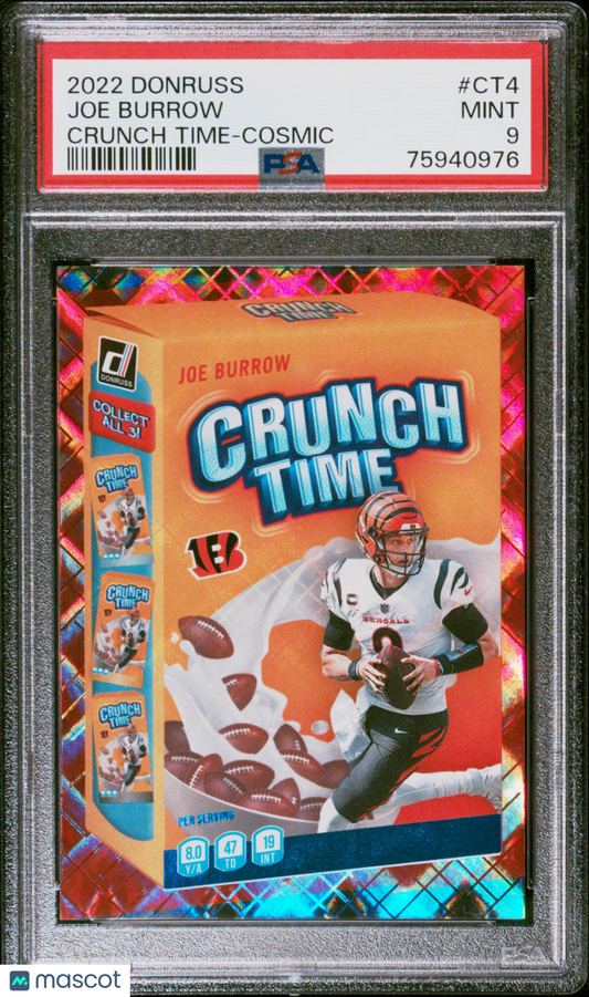 2022 Panini Donruss Crunch Time Joe Burrow #CT4 Cosmic PSA 9