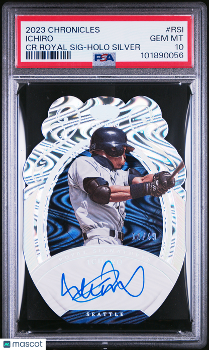 2023 Panini Chronicles Crown Royale  Auto Ichiro #RSI Holo Silver /49 PSA 10