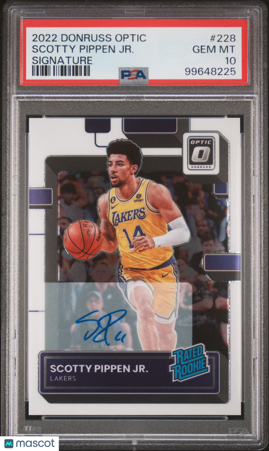 2022 Panini Donruss Optic Scotty Pippen JR. #228 Signature PSA 10