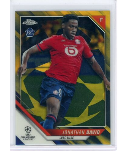 Jonathan David 2022 Topps Chrome UCL Black/Gold Star #'d 21/30 rookie card