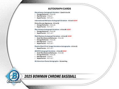2025 Bowman Chrome Baseball Hobby Box