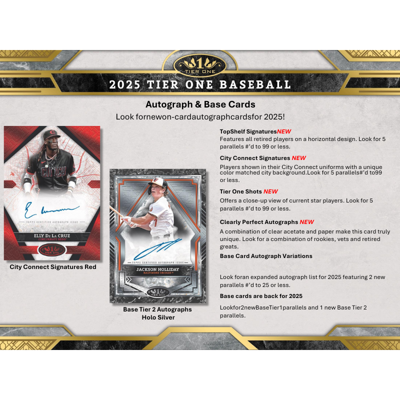 2025 Topps Tier One Baseball Hobby 12 Box Case