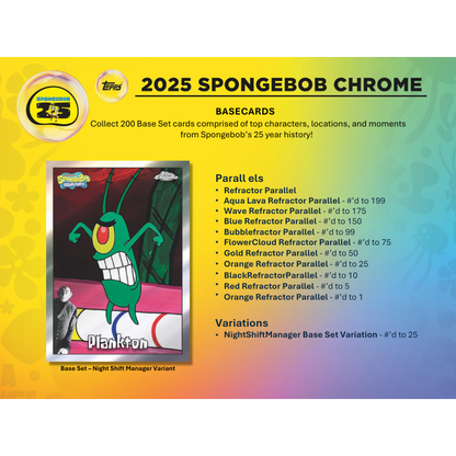 2025 Topps Chrome Spongebob 25th Anniversary Hobby 12 Box Case