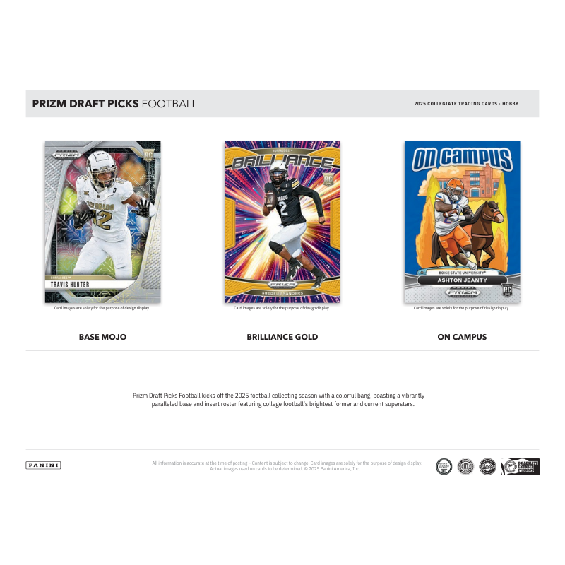2025 Panini Prizm Draft Picks Collegiate Football Hobby 16 Box Case
