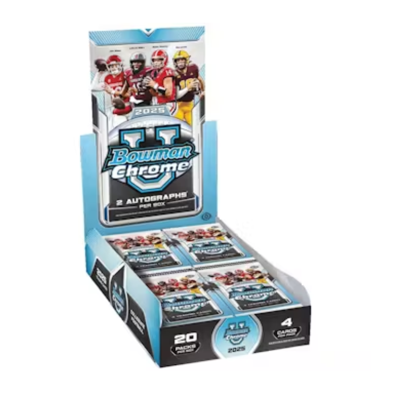 2025 Bowman University Chrome Football Hobby 12 Box Case